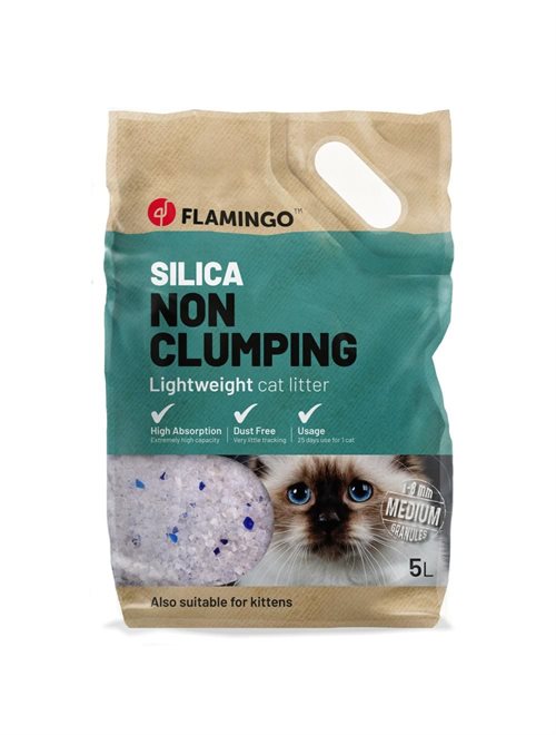 Kattegrus Silicia 5L, medium grus